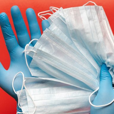 coronavirus mask and gloves