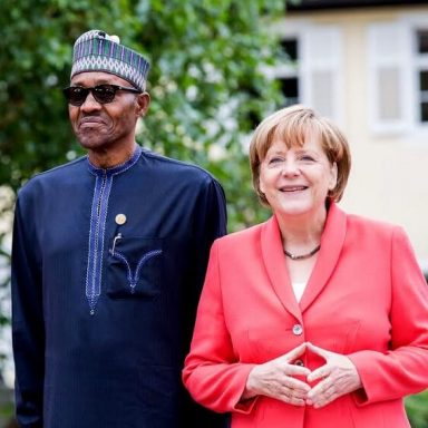 buhari in germany with Angela Merkel 1