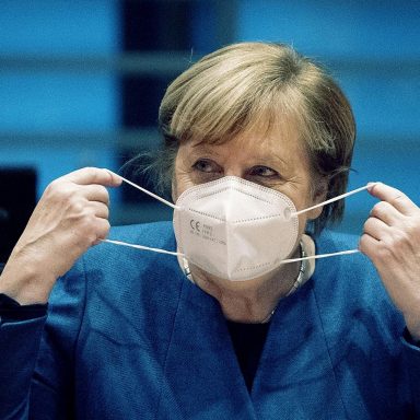 merkel in a mask