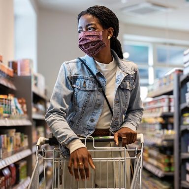 shopping in a mask