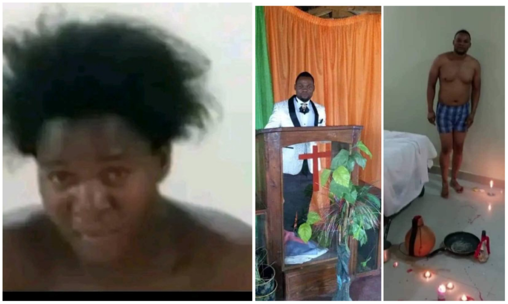 Zambian man catches heavily pregnant wife cheating with pastor.