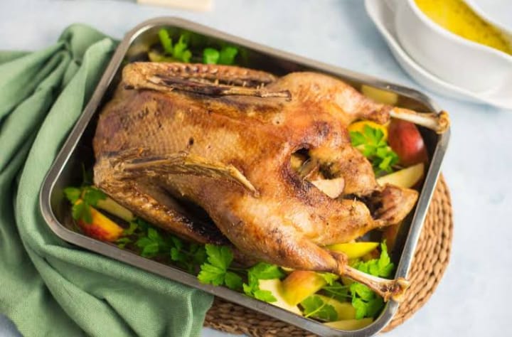 Roast goose is a classic German Christmas feast 